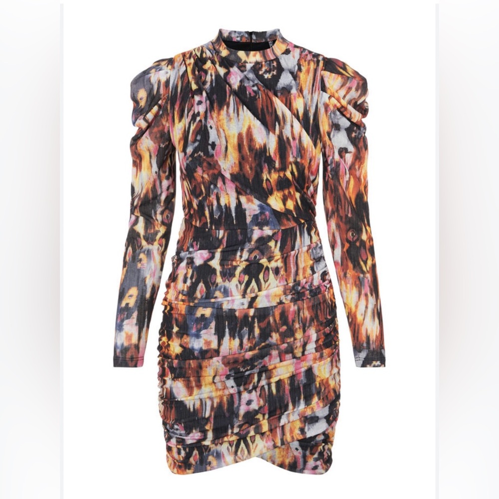 NEW! Pieces Michella brand puff shoulder mini dress NWT